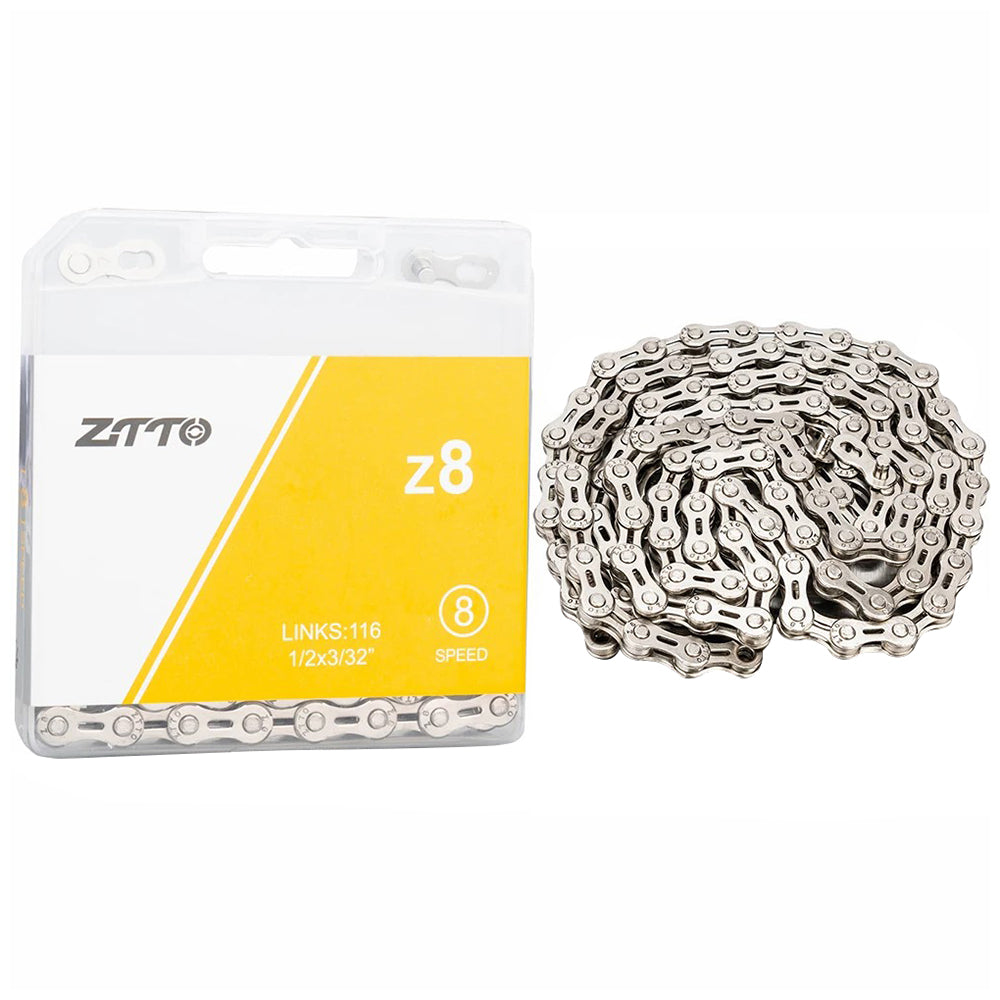 ZTTO z8 Carbon Steel Bicycle Chain 8-Speed 116 Links Mountain Road Bike Chain ZTTO z8 Carbon Steel Bicycle Chain 8-Speed 116 Links Mountain Road Bike Chain